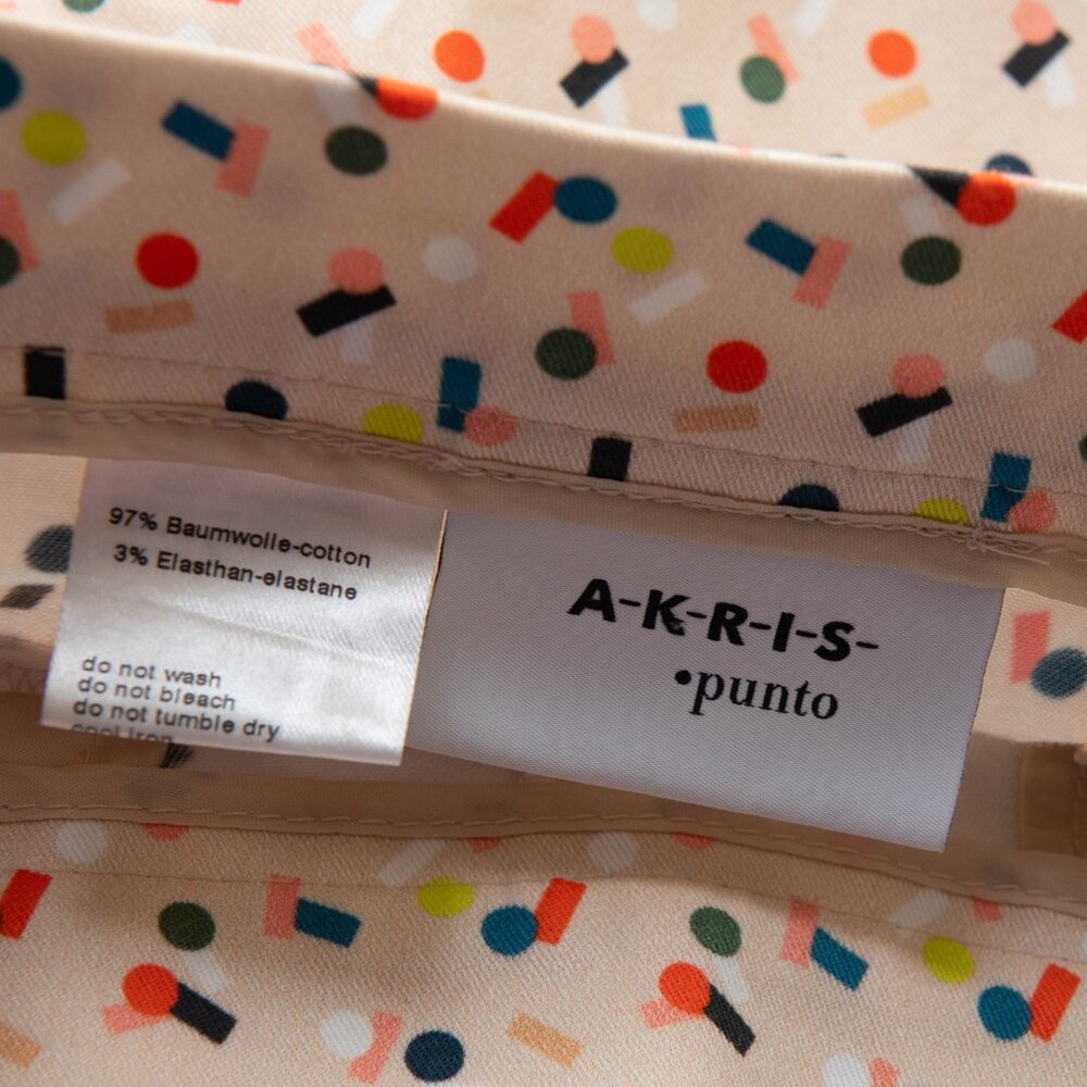 Akris Punto Pants Straight Leg Colorful Patterned Trousers Multicolor Size 4 - Picture 3 of 7